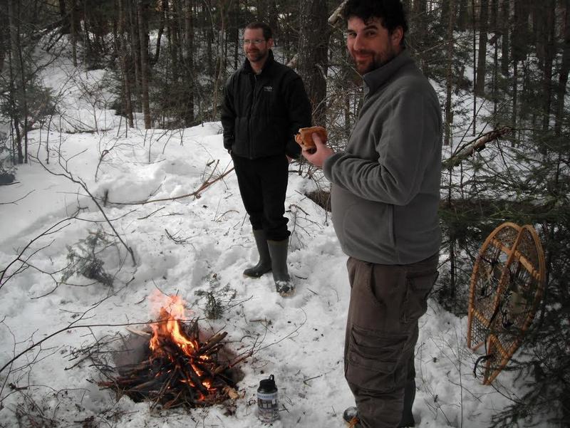 winter camping - campfire