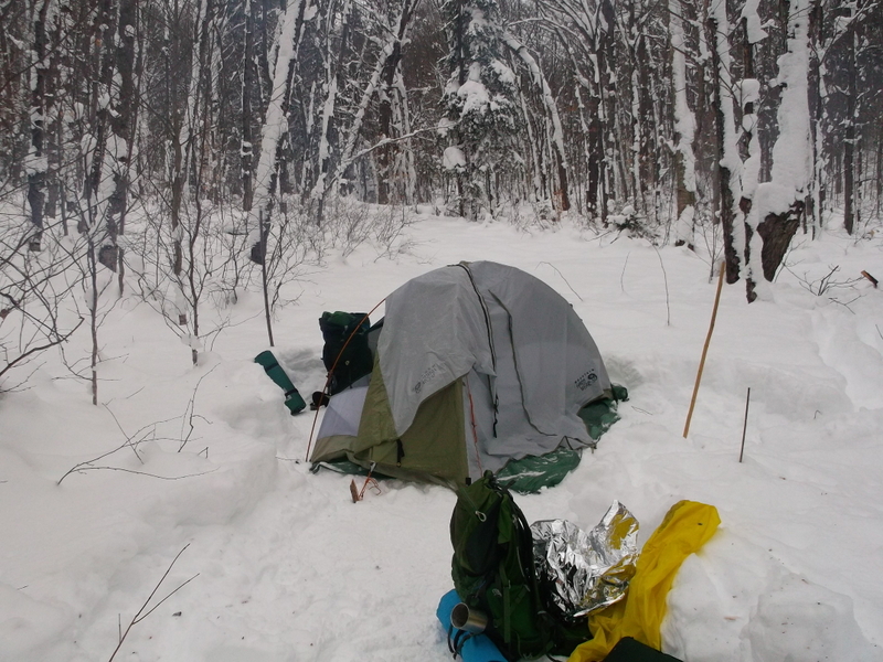 winter camping - Western Uplands trail - Algonquin