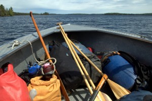 Gear loaded in the water taxi_Lake Opeongo_Algonquin