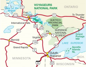 Quetico Provincial Park Location in Map