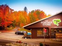 Portage Store in Fall colour background, Algonquin