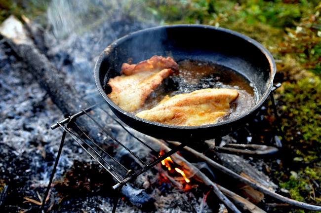 frying walleye - backcountry camping recipies