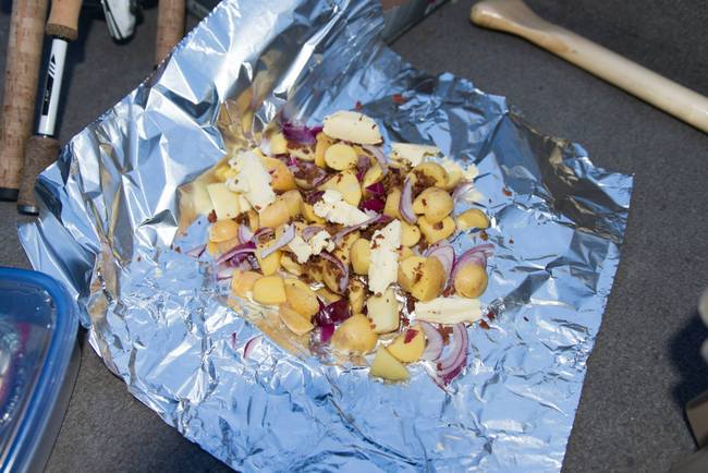 potatoes and onions in tinfoil - backcountry camping recipies