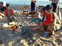 Park staff put on a beach sing-a-long and bonfire, with smores for the kids