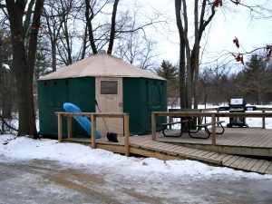 Winter yurt at pinery provincial park